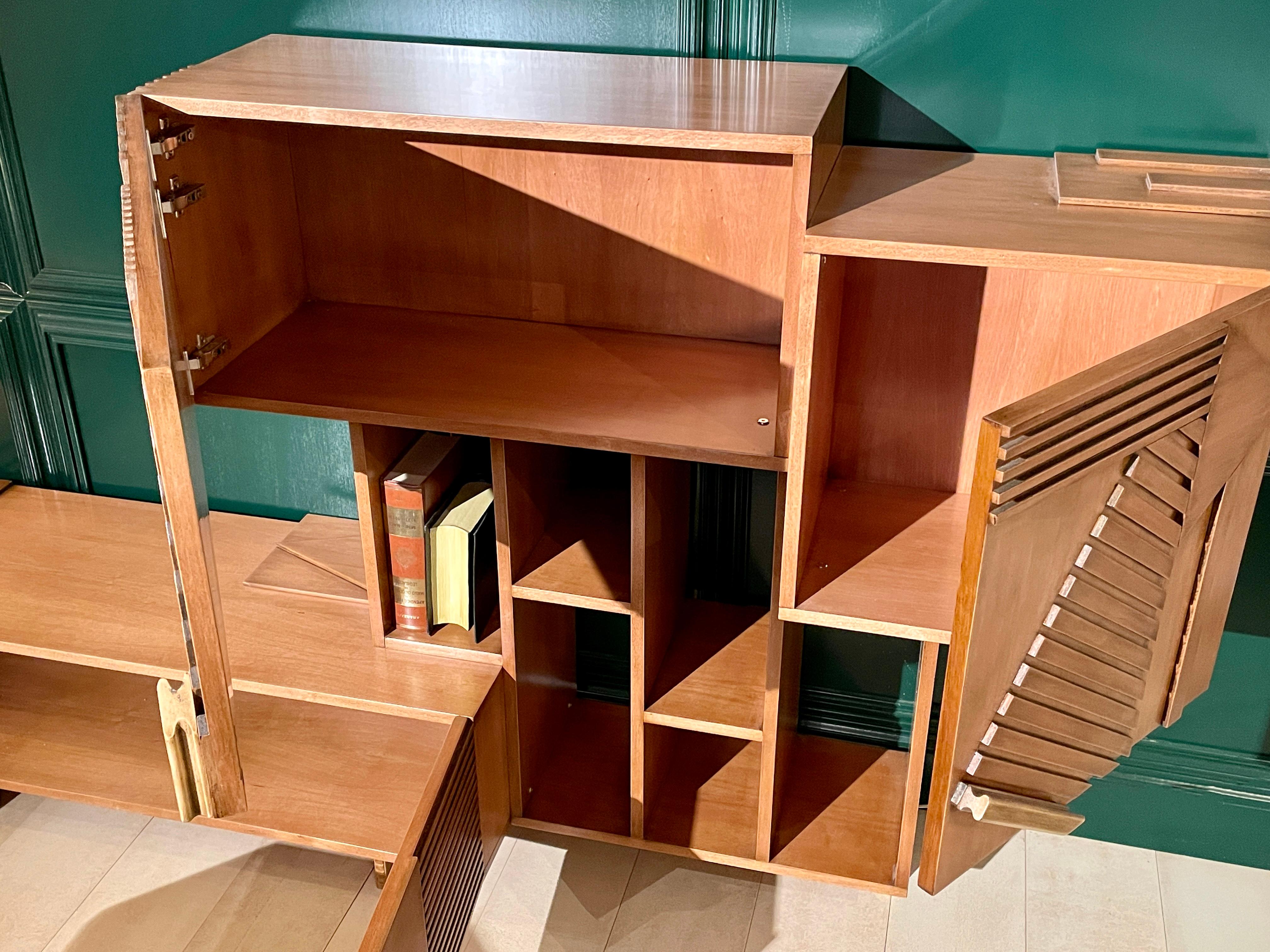 Wood Mytho Sideboard Composition, Six Doors and Small Open Shelf, by Lola Glamour For Sale