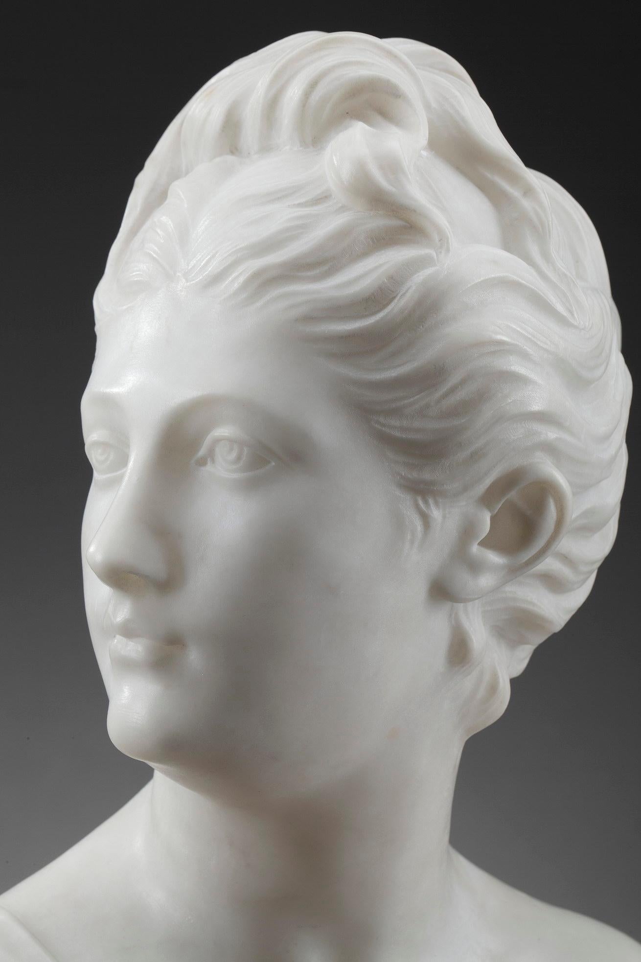 19th Century Mythological Alabaster Bust Diana