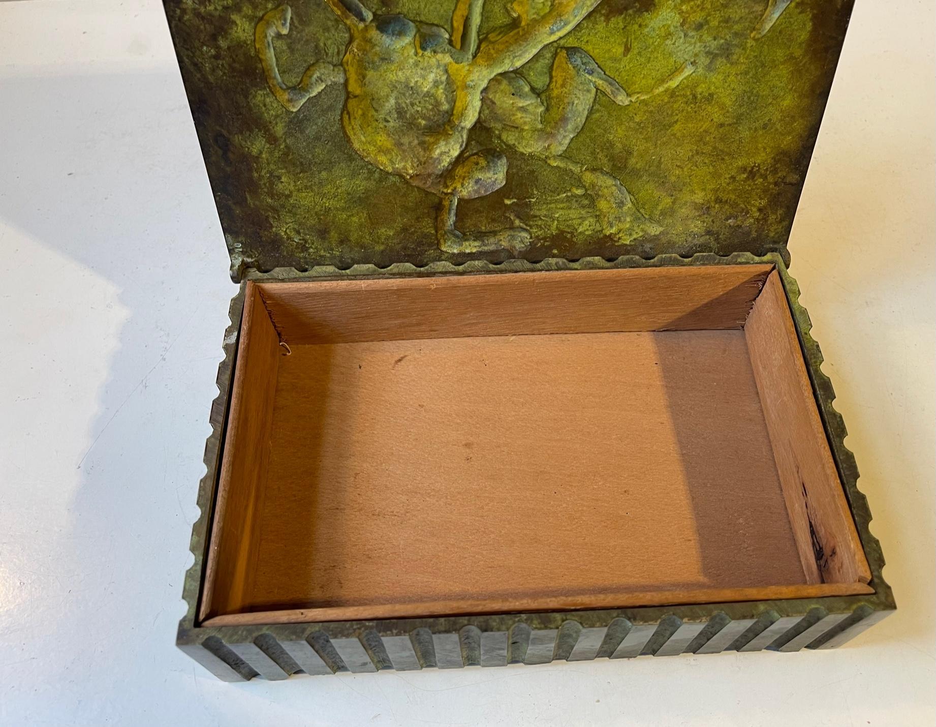 Mythological Art Deco Bronze Cigar Box with Centaurus, 1930s 1