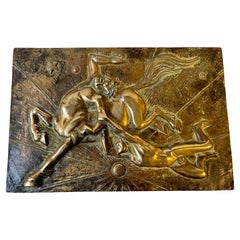 Boîte à cigares Art Déco mythologique en bronze avec centaure, années 1930