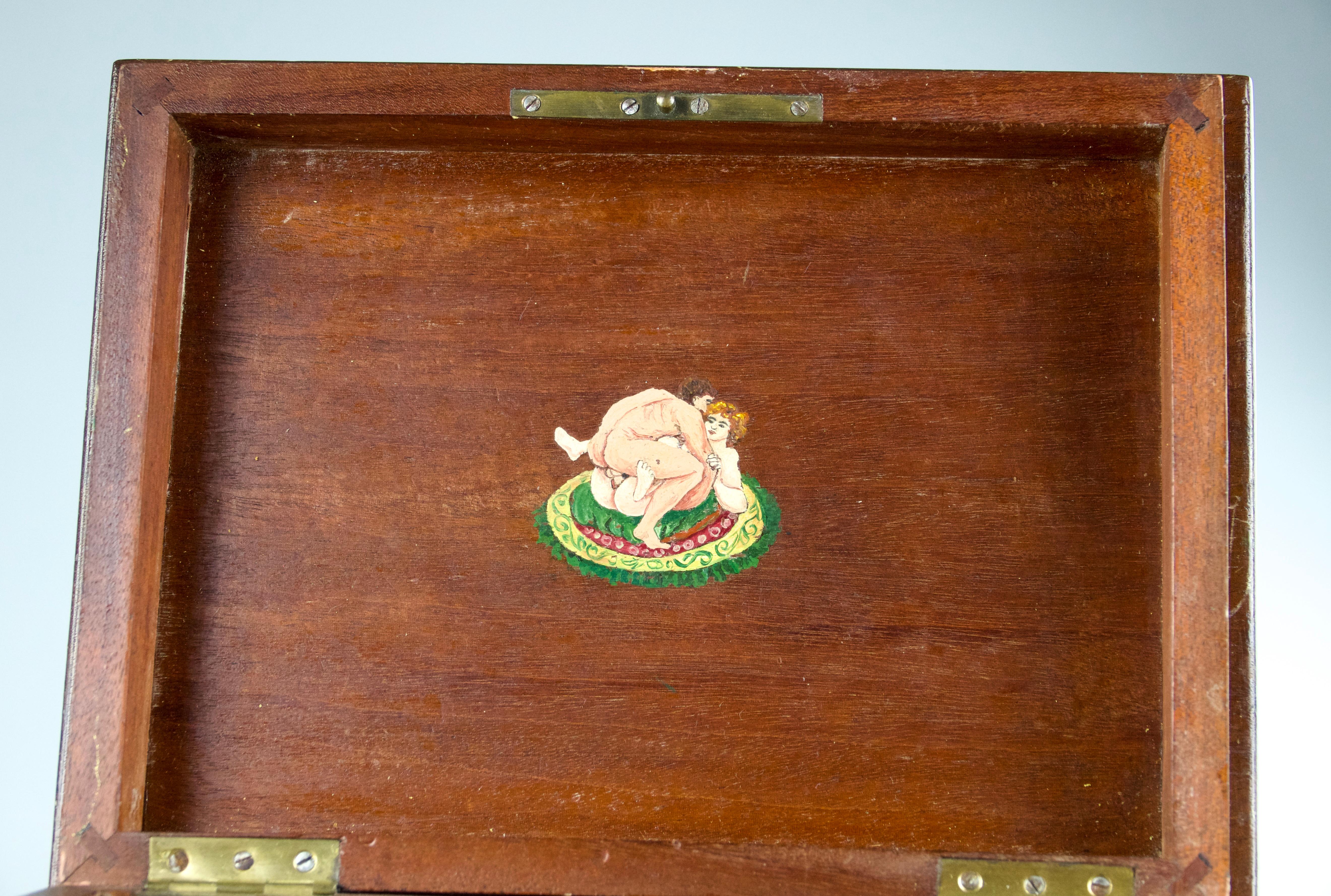 Mythological Art Nouveau Erotic Lockbox, France Early 20th Century 2