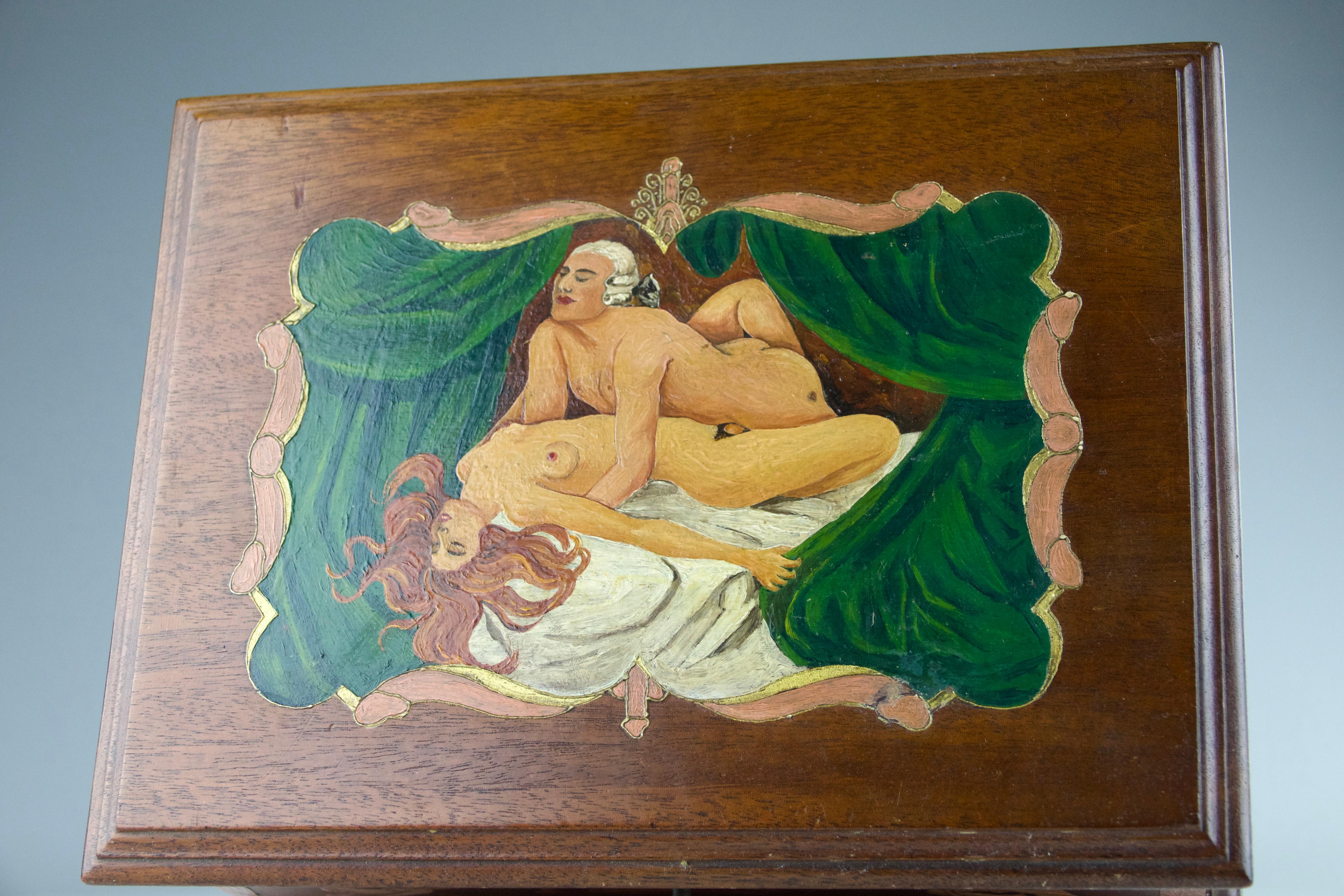 Mythological Art Nouveau Erotic Lockbox, France Early 20th Century 4