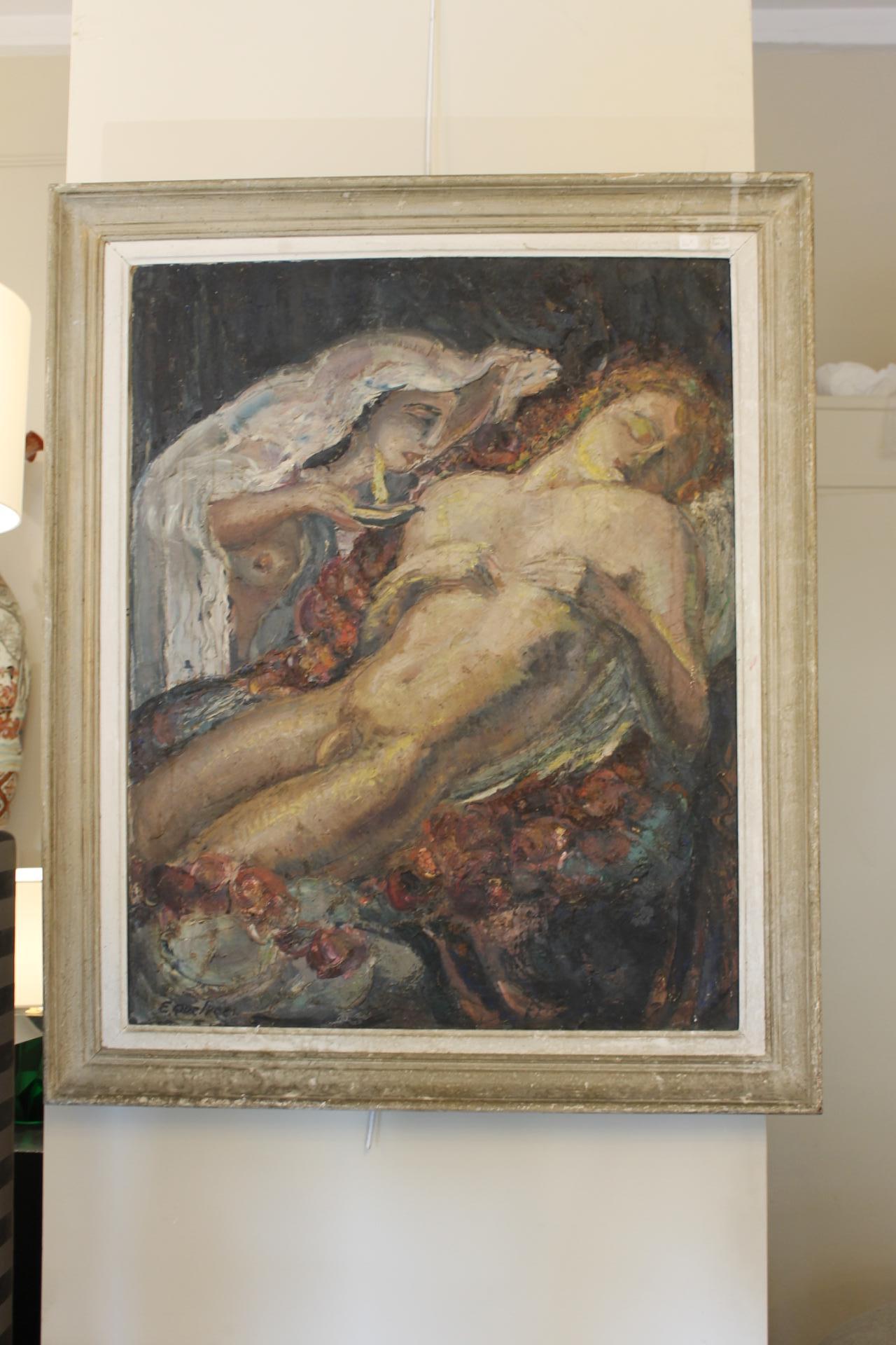 Mythological Painting, F.Quelvée, French, 1940 For Sale 10