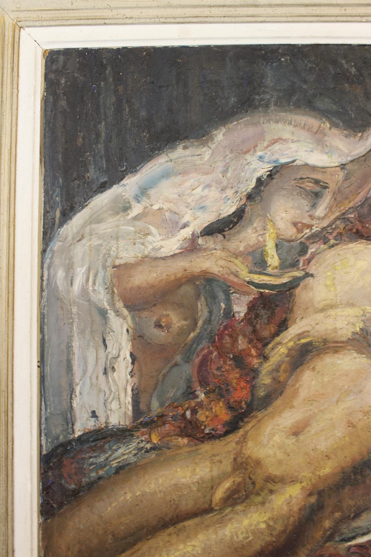 Mythological Painting, F.Quelvée, French, 1940 For Sale 11