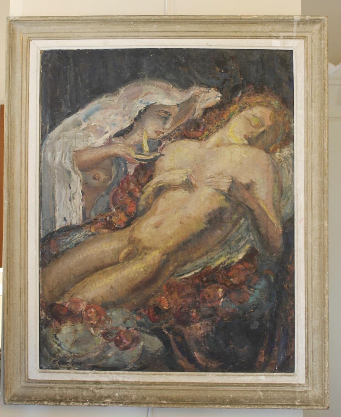 Mythological Painting, F.Quelvée, French, 1940 For Sale 13