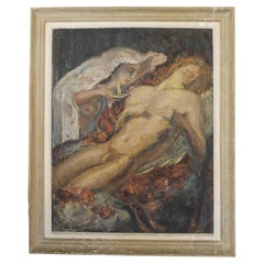 Mythological Painting, F.Quelvée, French, 1940