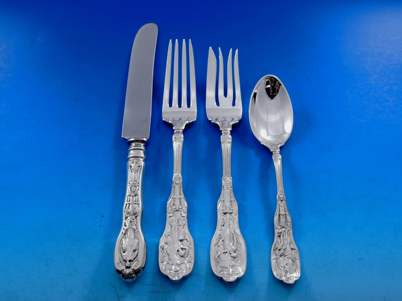 Mythologique by Gorham Sterling Silver Flatware Set Service 192 pcs Dinner Old For Sale 3