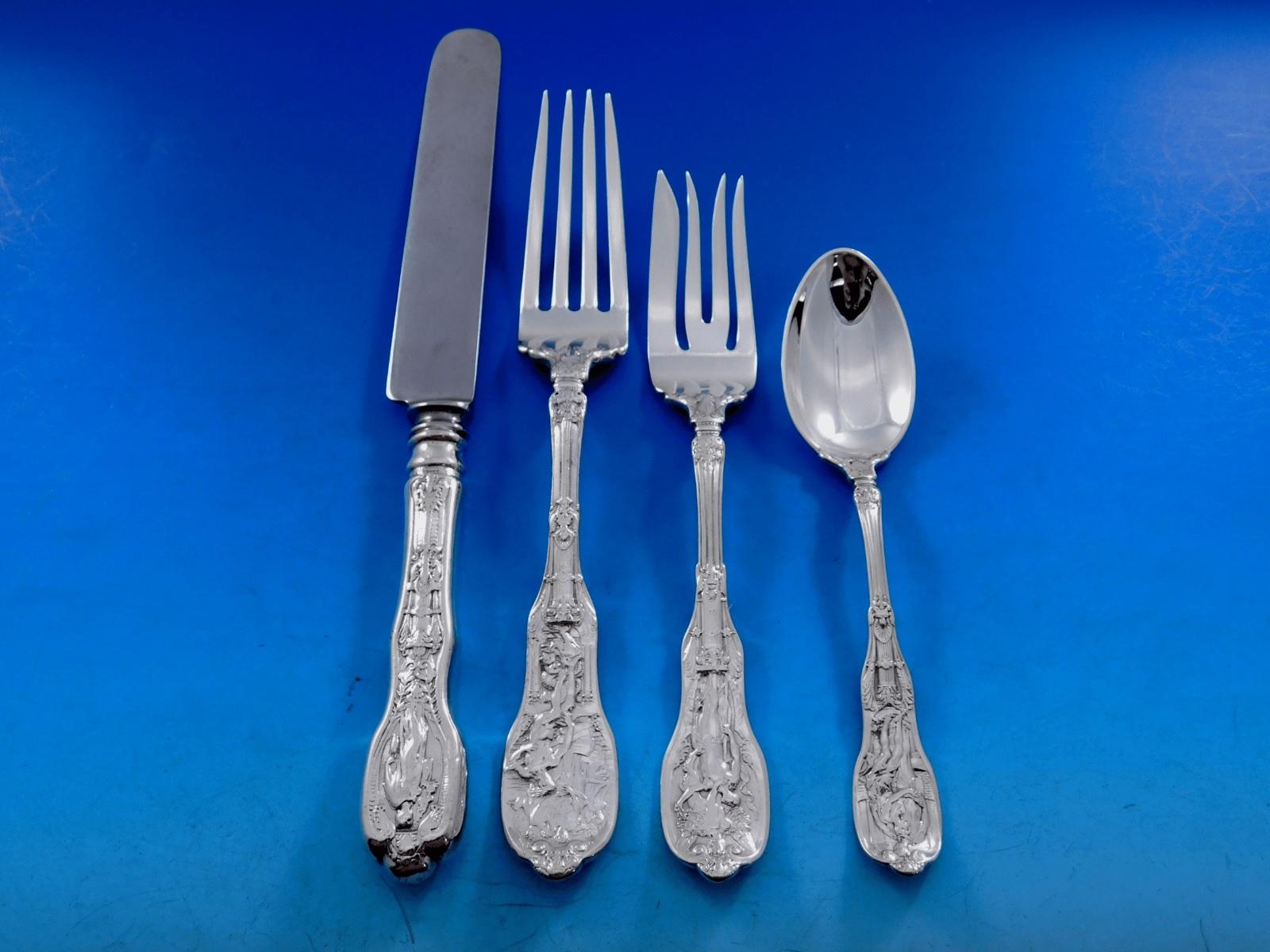 Mythologique by Gorham Sterling Silver Flatware Set Service 192 pcs Dinner Old For Sale 4