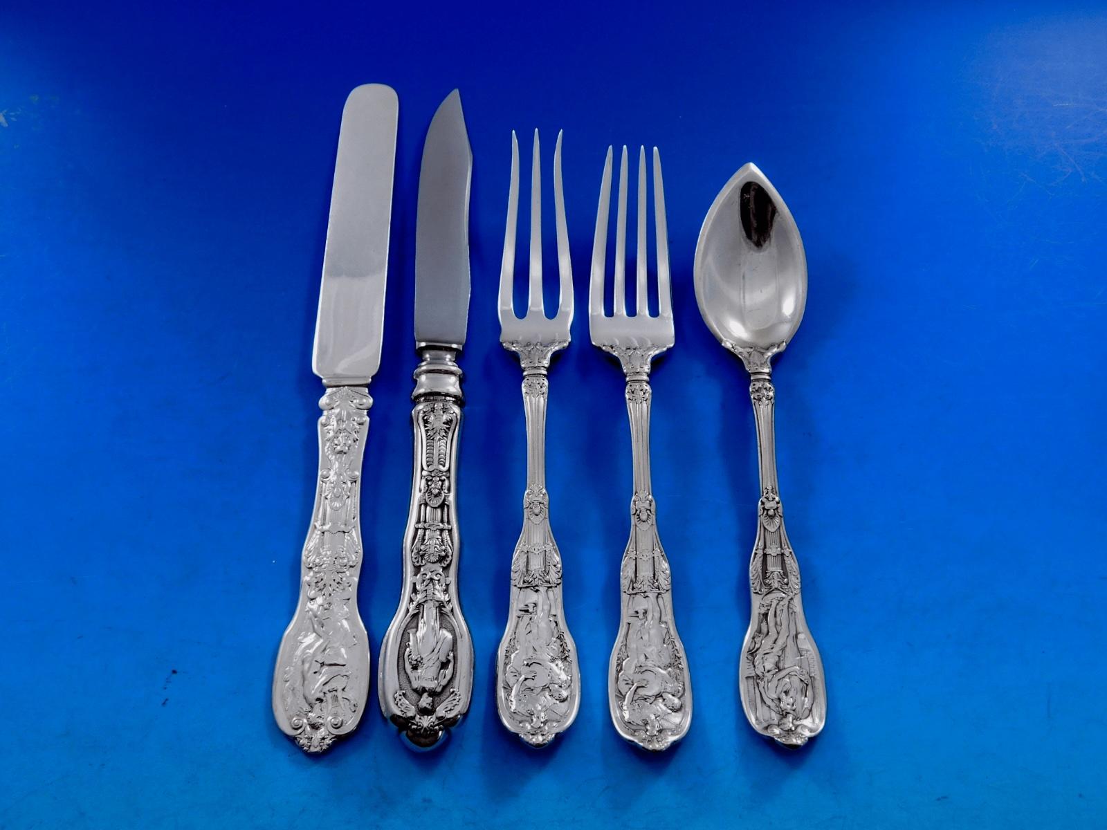 Mythologique by Gorham Sterling Silver Flatware Set Service 192 pcs Dinner Old For Sale 5