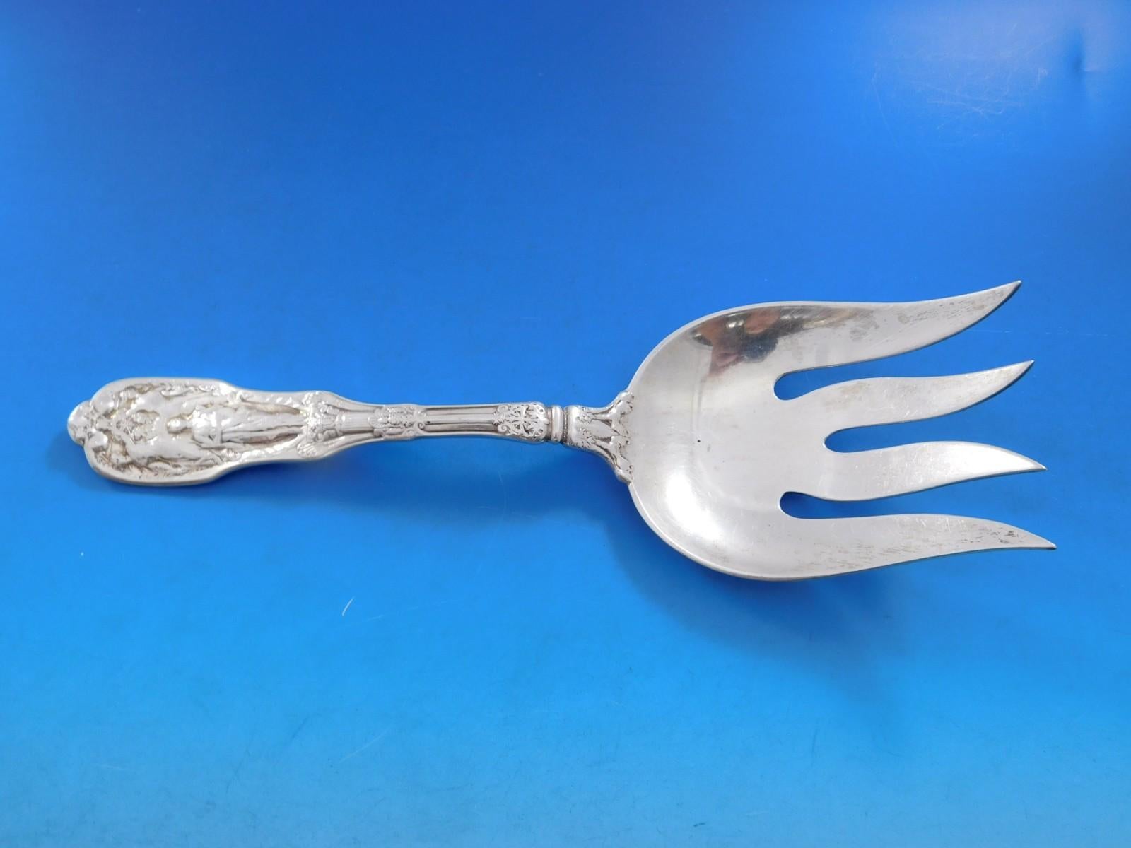 Mythologique by Gorham Sterling Silver Flatware Set Service 237 pcs Dinner Huge In Excellent Condition For Sale In Big Bend, WI