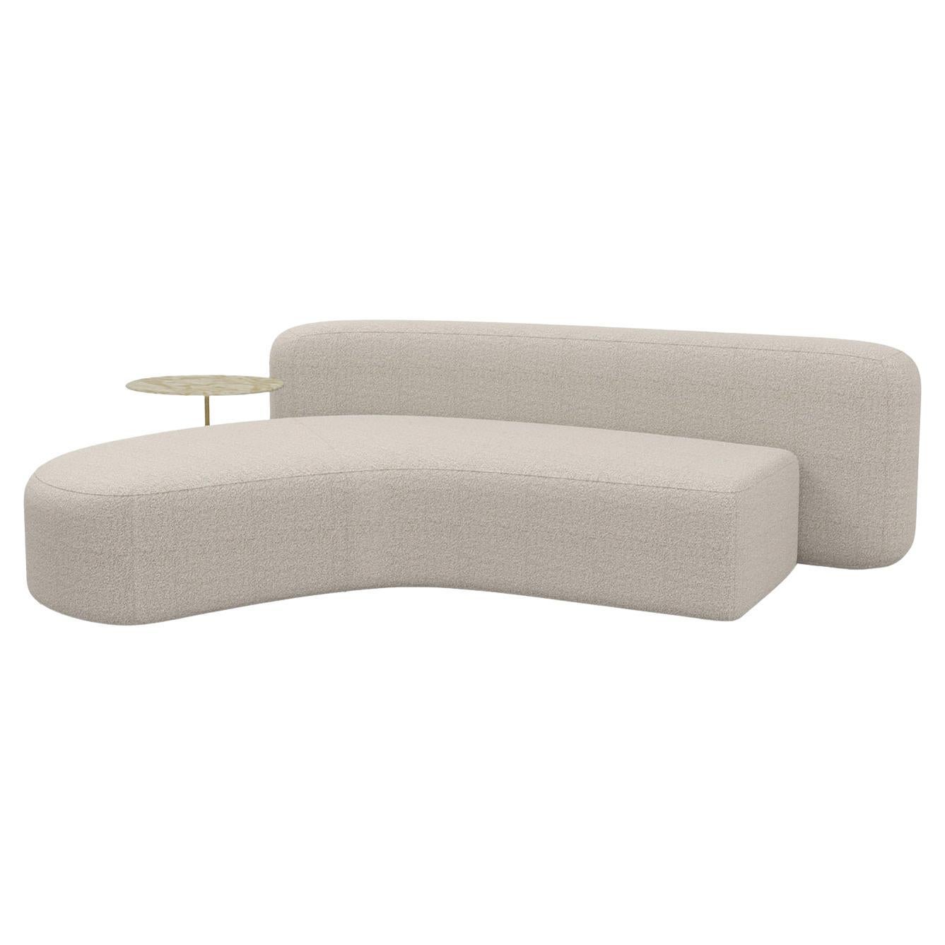 Mythos Left Sofa with Marble Side Table by Marioni in vendita