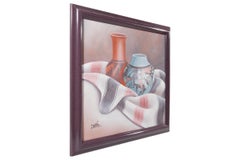 Myung Mario Jung Original Southwestern Pottery Still Life Sand & Oil on Canvas