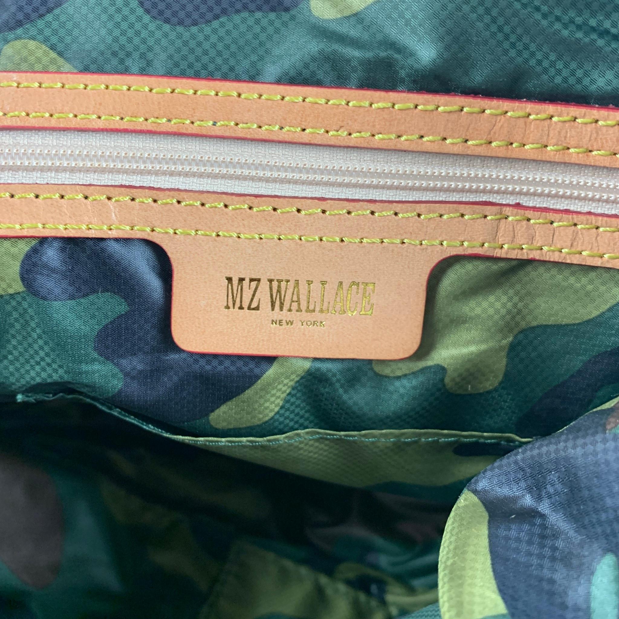 MZ WALLACE Green Olive Camoflage Nylon Cross Body Handbag & Leather Goods 1