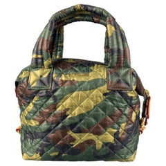 MZ WALLACE Green Olive Camoflage Nylon Cross Body Handbag & Leather Goods