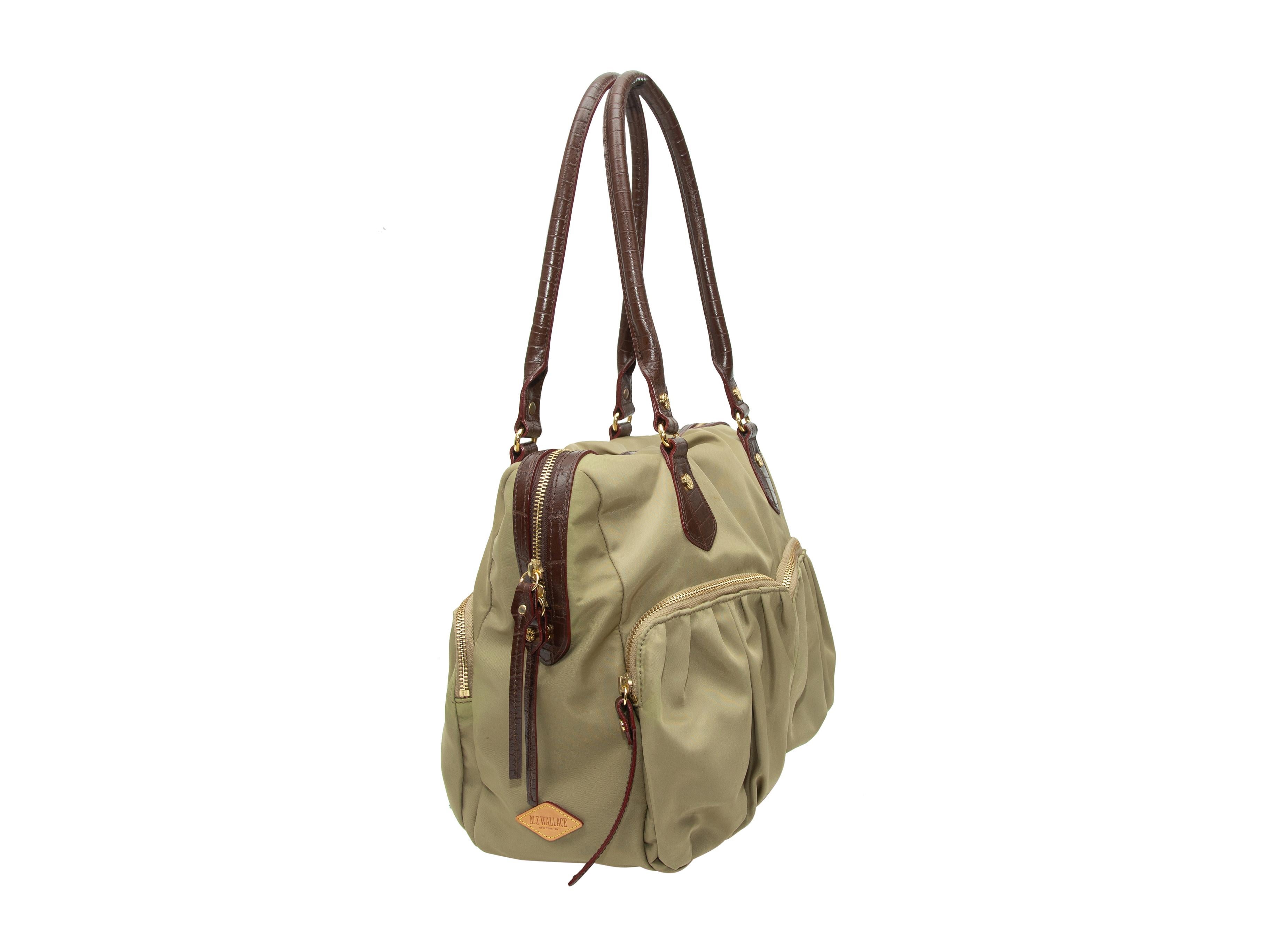 Brown MZ Wallace Khaki Nylon Pocket Tote Bag