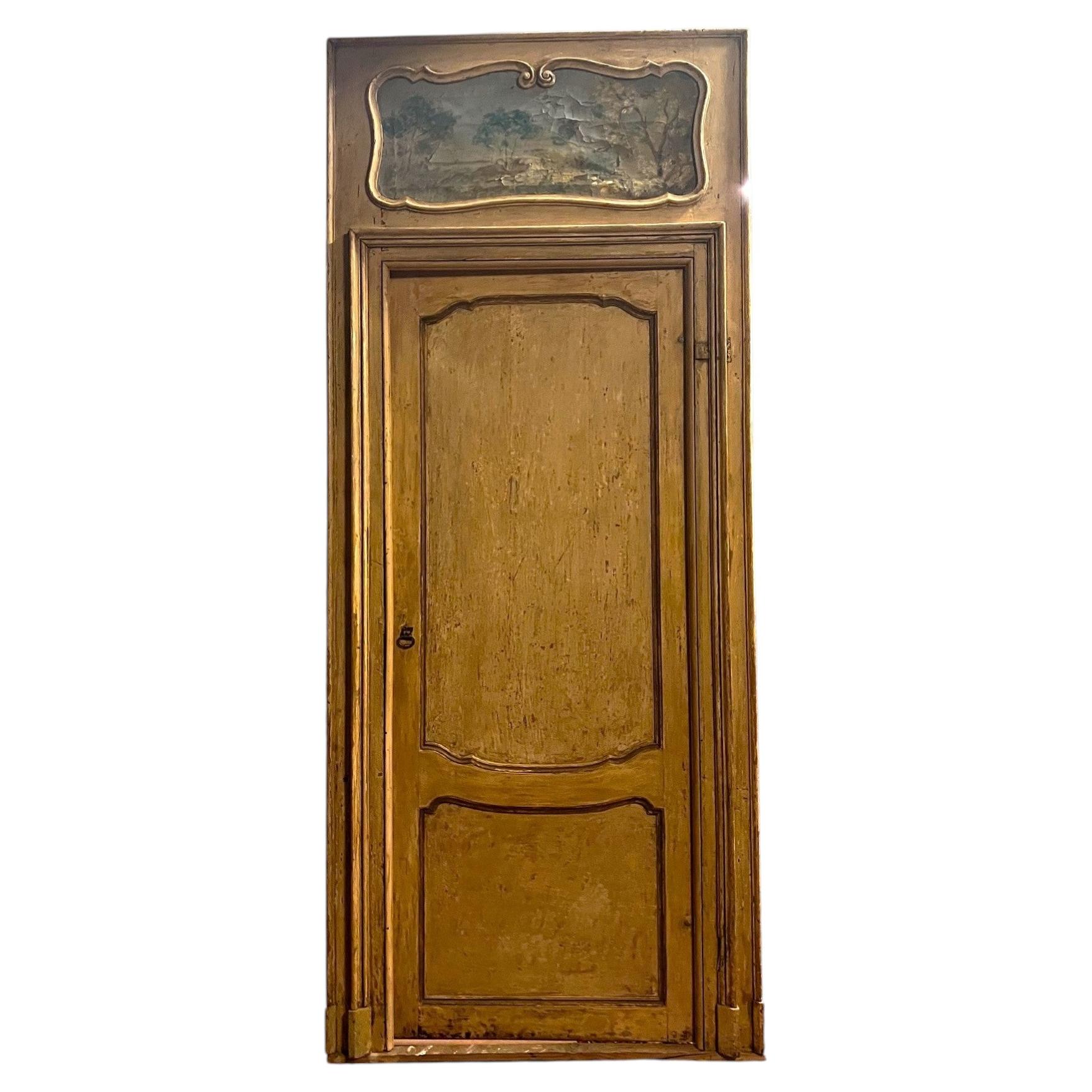 No. 2 yellow lacquered interior doors with frame and door overlay, italy