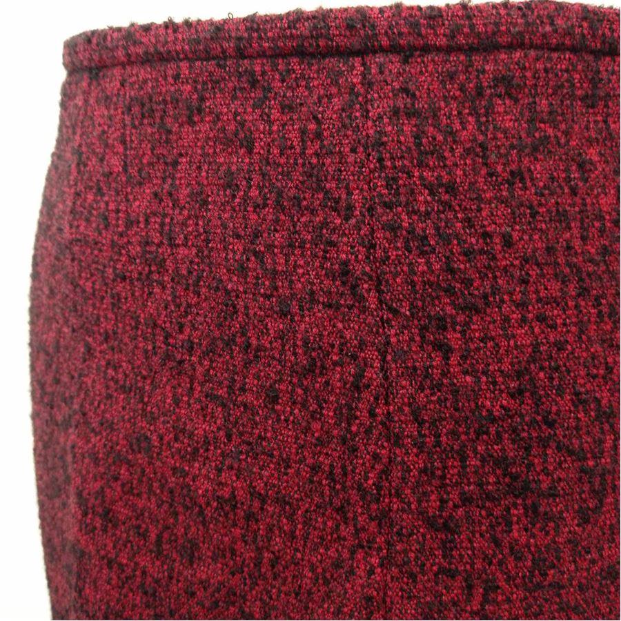 Cotton (46%), wool (32%), acrylic, polyester and alpaca Bordeaux color Melange pattern Total length cm 66 (25,9 inches) Waist cm 34 (13,3 inches)
