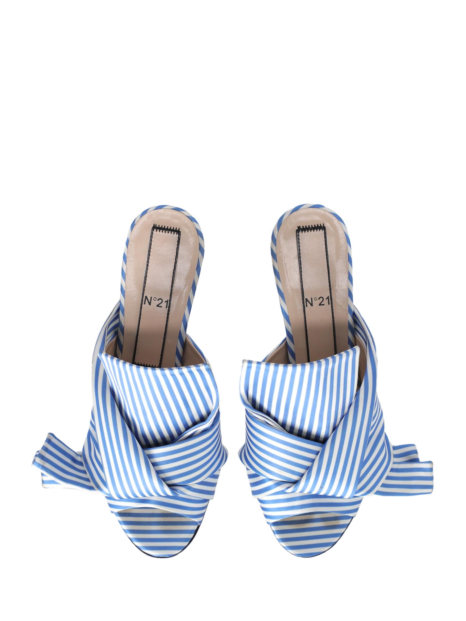 N 21 Woman Mules Blue Fabric IT 38.5 For Sale 1