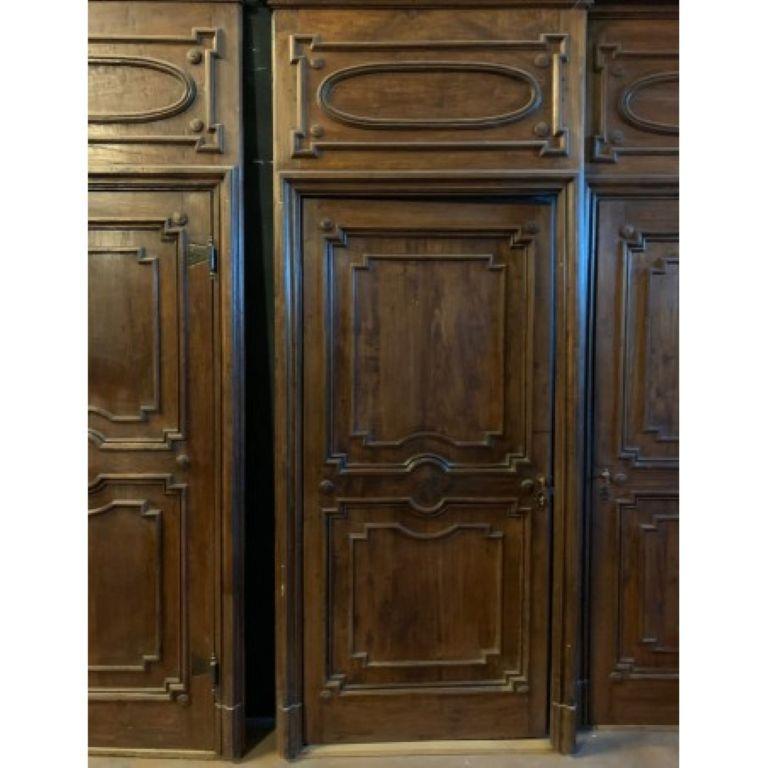 Intagliato a mano N. 4 porte Luigi XVI in legno di pioppo, complete di cornice, Italia in vendita