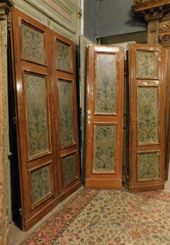 N. 6 Porte doppie antiche, laccate e dipinte, XIX secolo, Italia