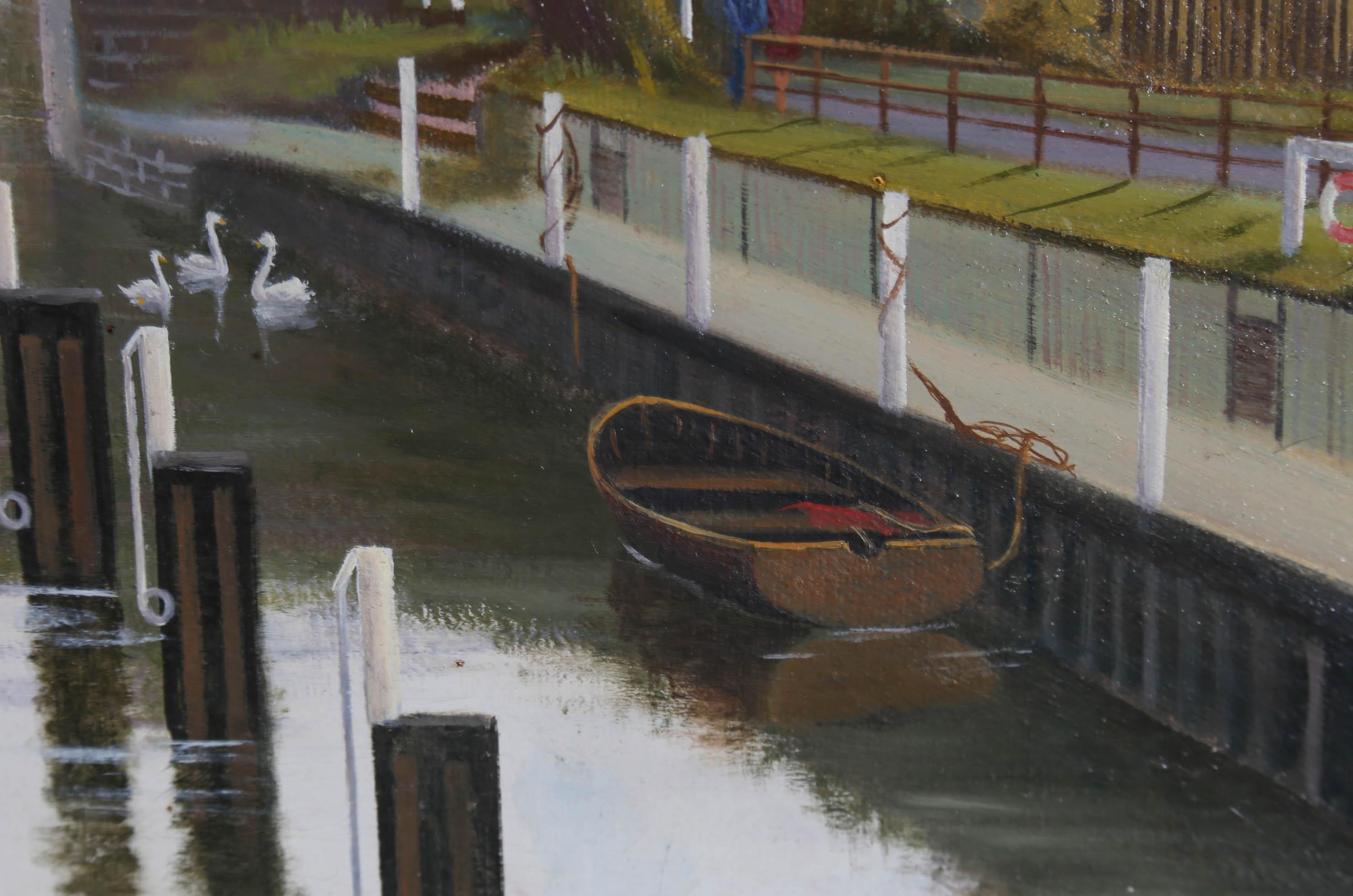 N. Bradley Carter - Framed 20th Century Oil, Walks Round the River For Sale 4