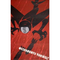 1968 original soviet poster - Stop the killers! - Vietnam war!