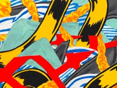 "Todas las partes del animal", Textiles collage, Abstracción geométrica, Técnica mixta