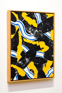 "Drunk Archaeology I", Collaged Textiles, Geometric Abstraction, Mixed Media