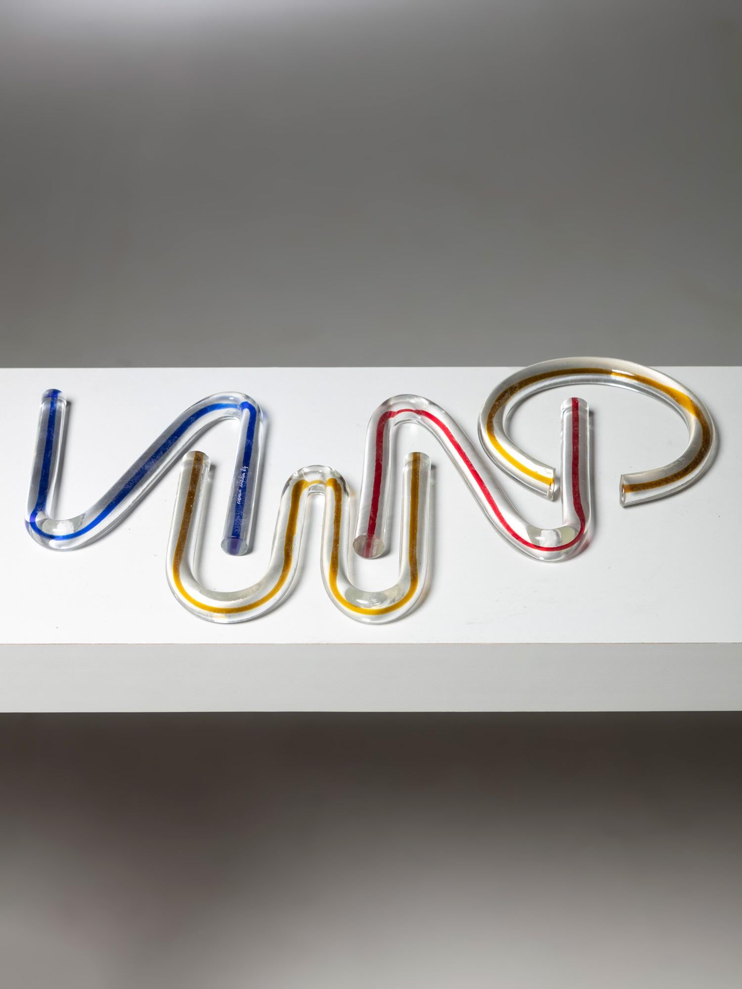 „N“ „E“ „O“ „N“ Kristallbuchstaben von Massimo Vignelli für Venini, Italien, 1980er Jahre (Italienisch) im Angebot