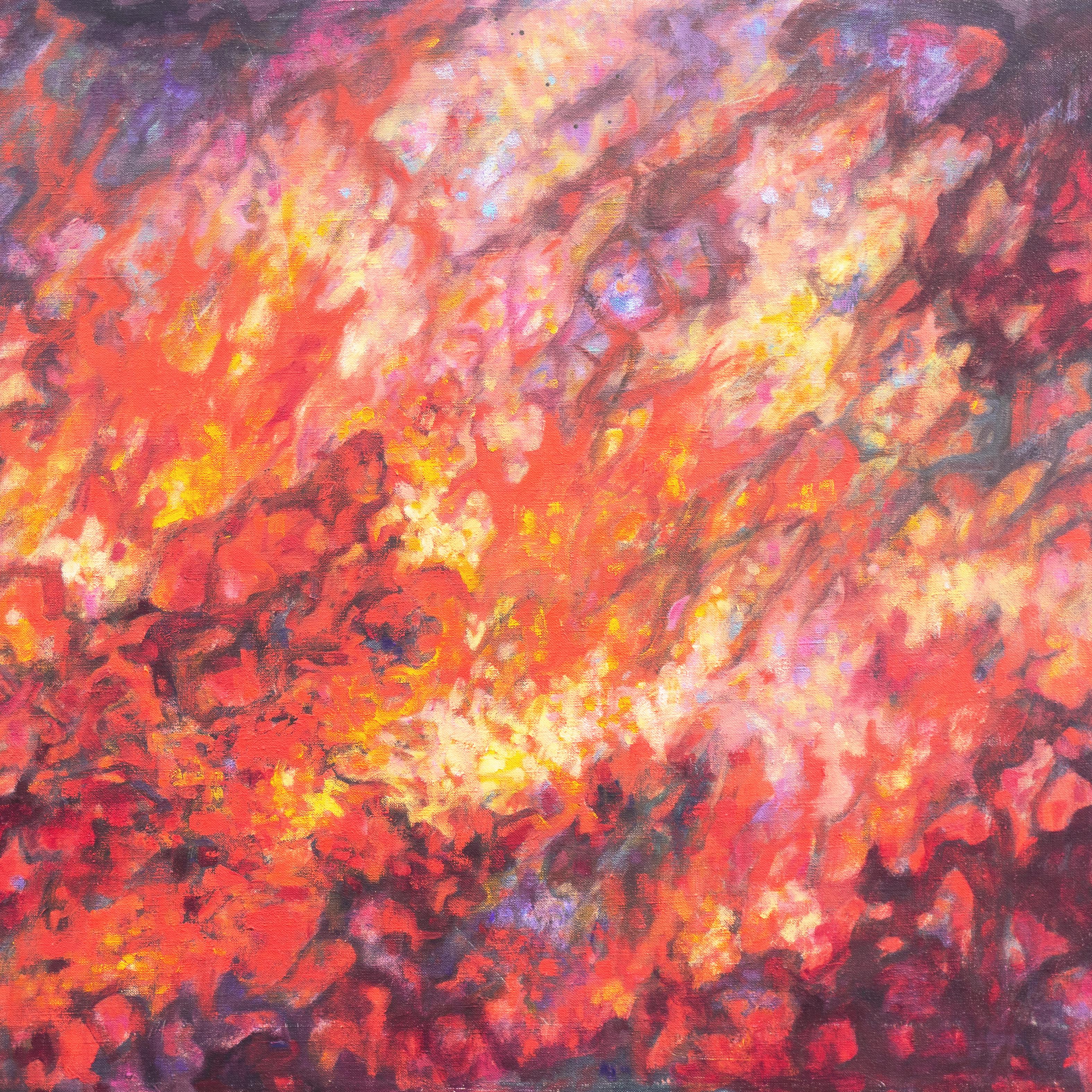 'Abstraction in Coral and Scarlet', American Abstract, 1970's For Sale 1