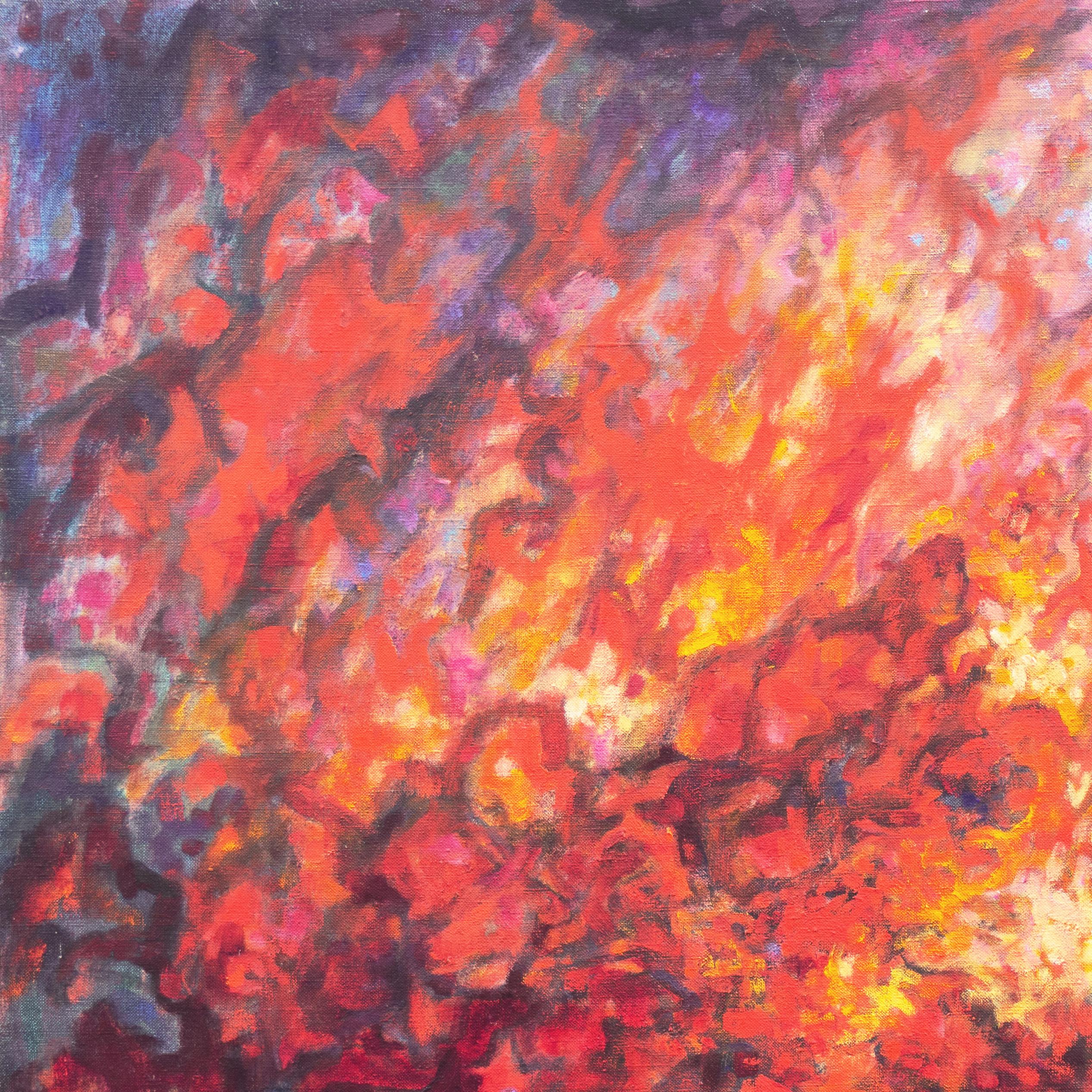 'Abstraction in Coral and Scarlet', American Abstract, 1970's For Sale 3