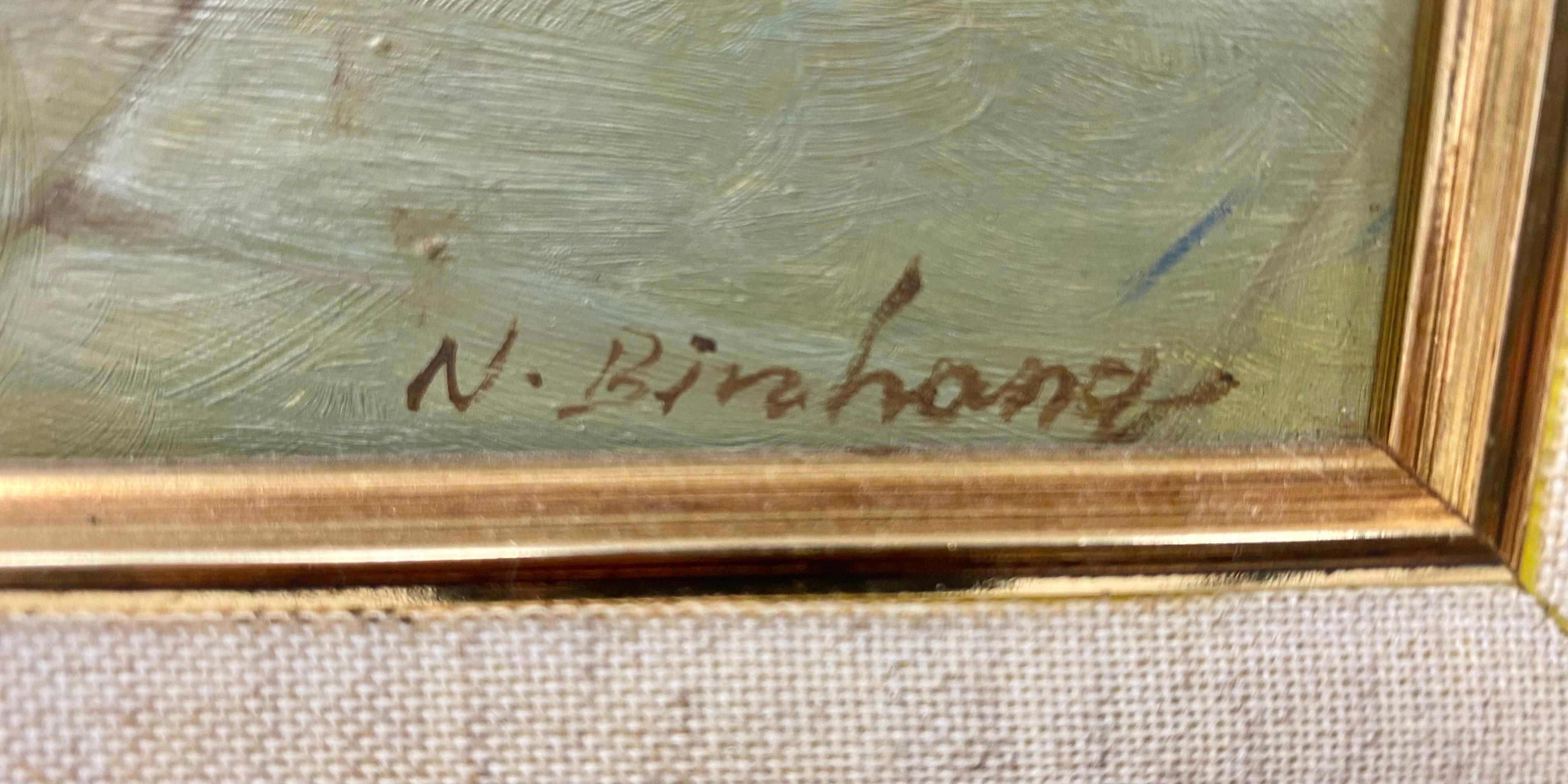 Huile impressionniste sur toile d'une réunion de famille, signée N. Henry Bingham  en vente 6