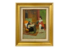 Impressionistisches Ölgemälde auf Leinwand von Henry Bingham, Familien reunion, signiert, N. Henry Bingham 