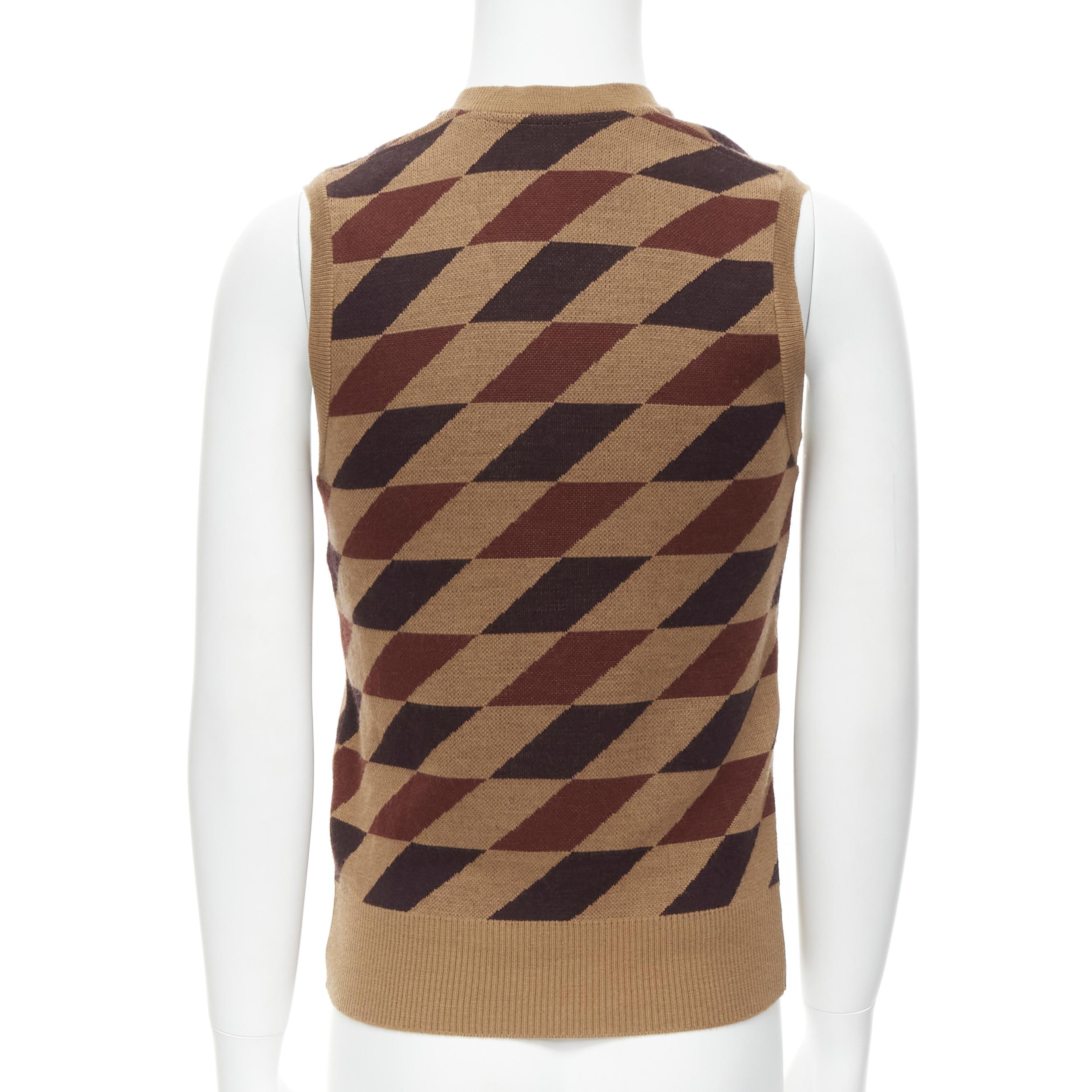 brown checkered vest