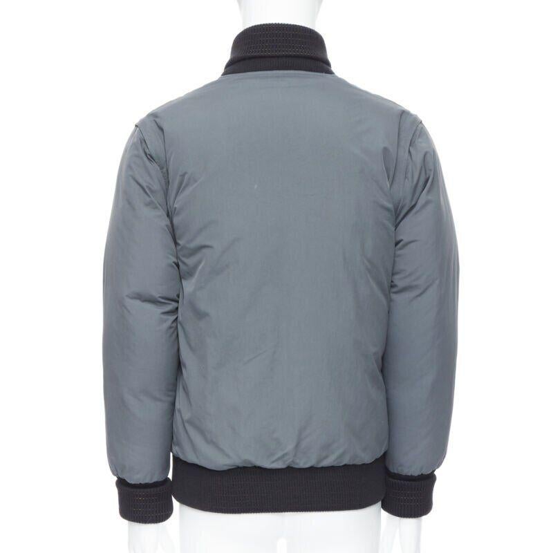 N HOOLYWOOD bomber imbottito in piuma d'oca foderato in giallo grigio a contrasto S in vendita 1
