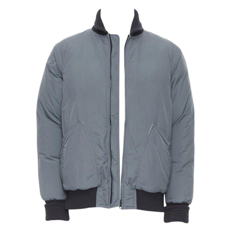 N HOOLYWOOD greey contrast yellow lined goose down padded bomber jacket S