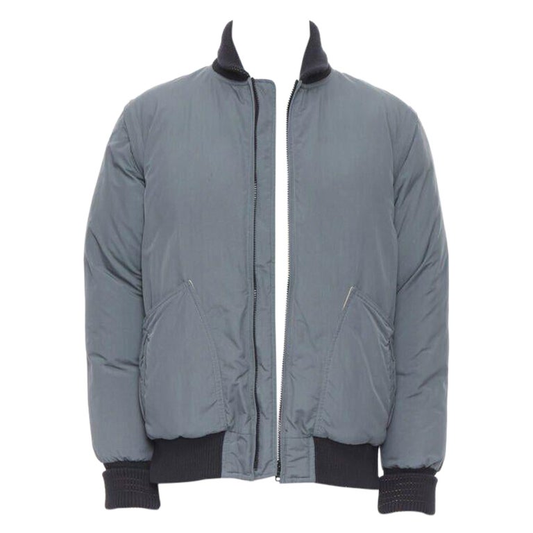 N HOOLYWOOD greey contrast yellow lined goose down padded bomber 