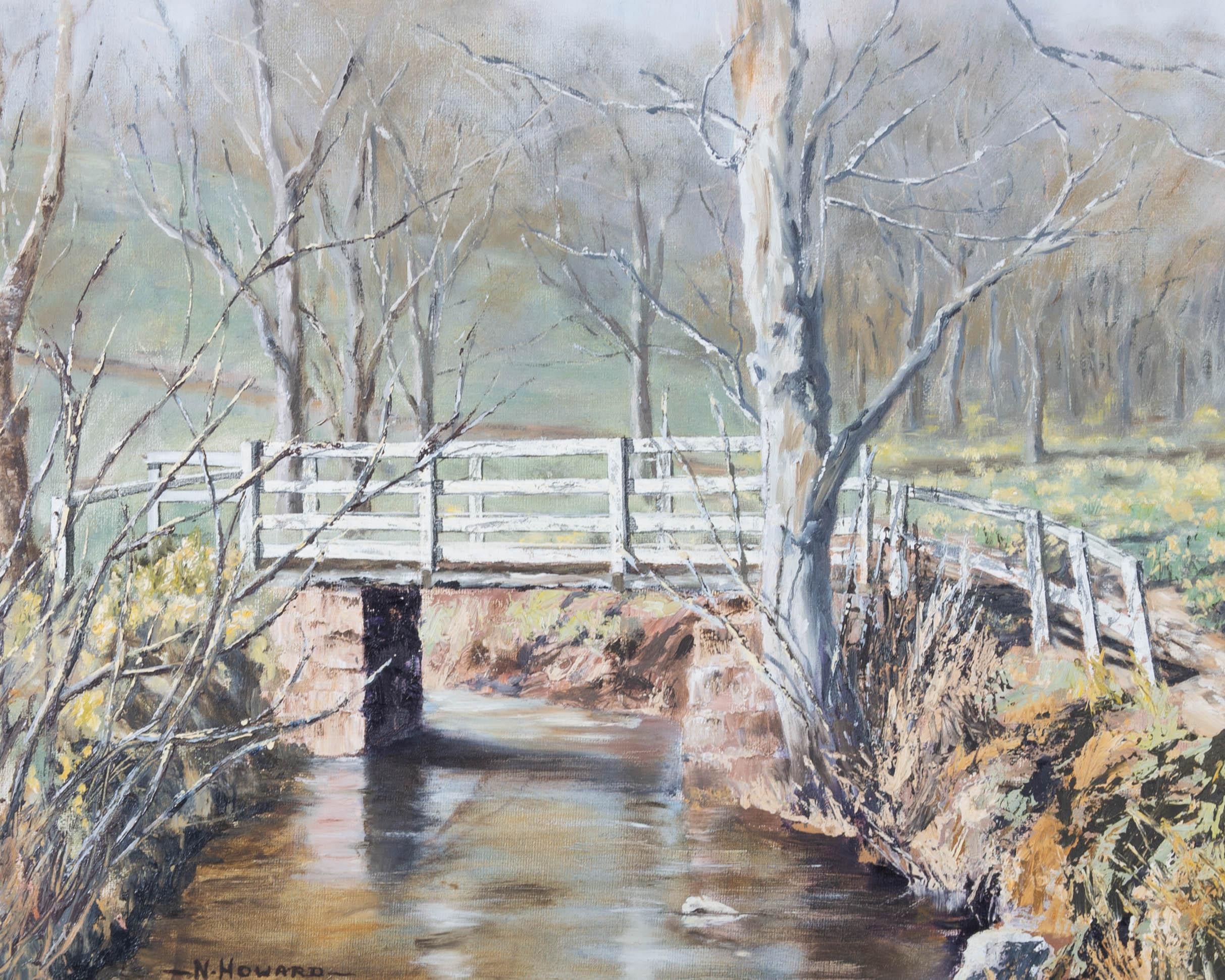 N. Howard - Olio del 1973, Ponte sul fiume Dove, Farndale in vendita 2