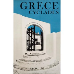 Poster di viaggio originale del 1967 Grèce - Cyclades di N. Kontos - Grecia