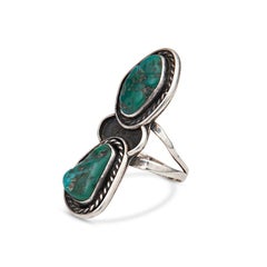 N. Lee Double Turquoise Sterling Silver Ring