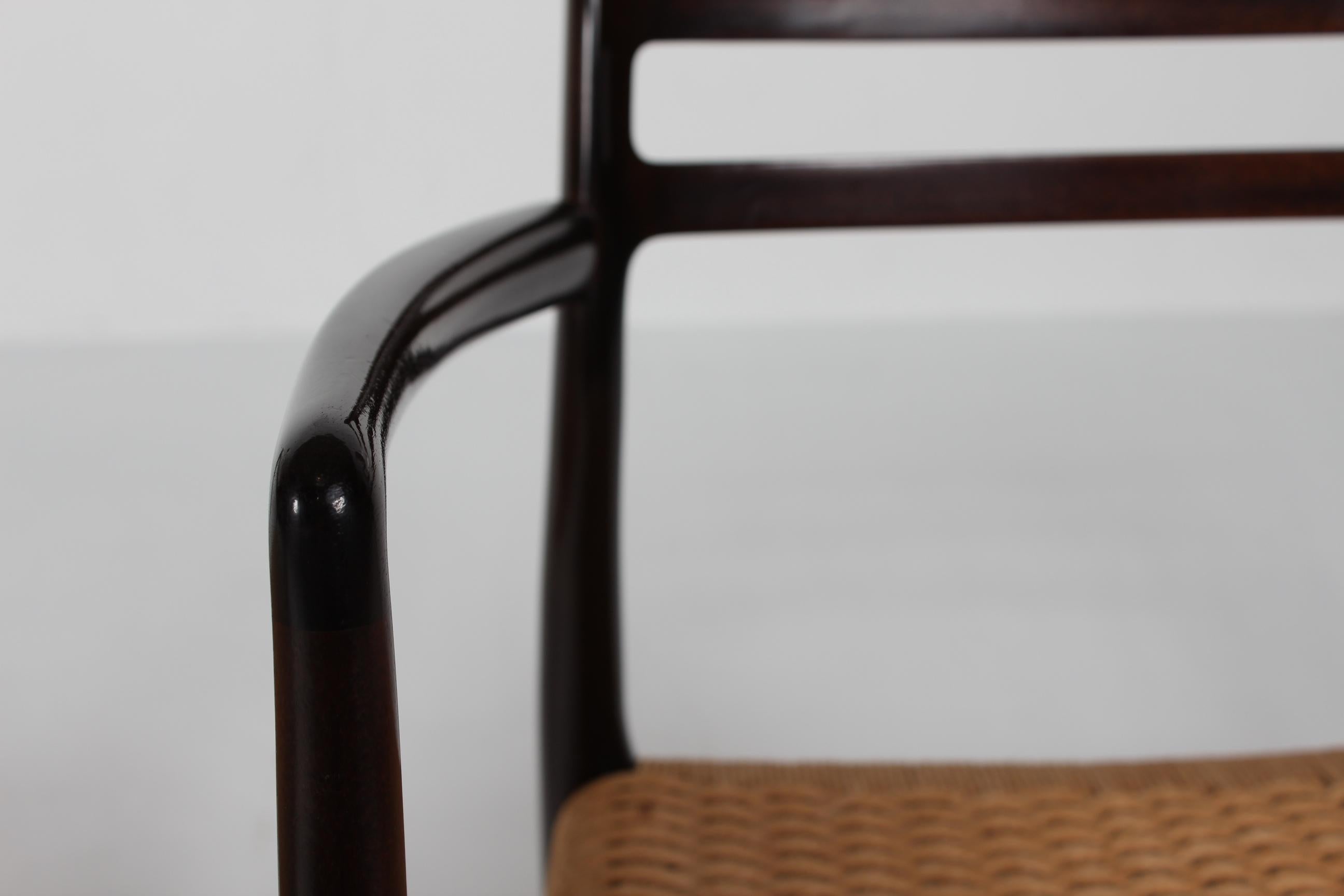 N. O. Møller Pair of Armchairs No. 62 of Mahogany Made by J.L. Møller in Denmark For Sale 2