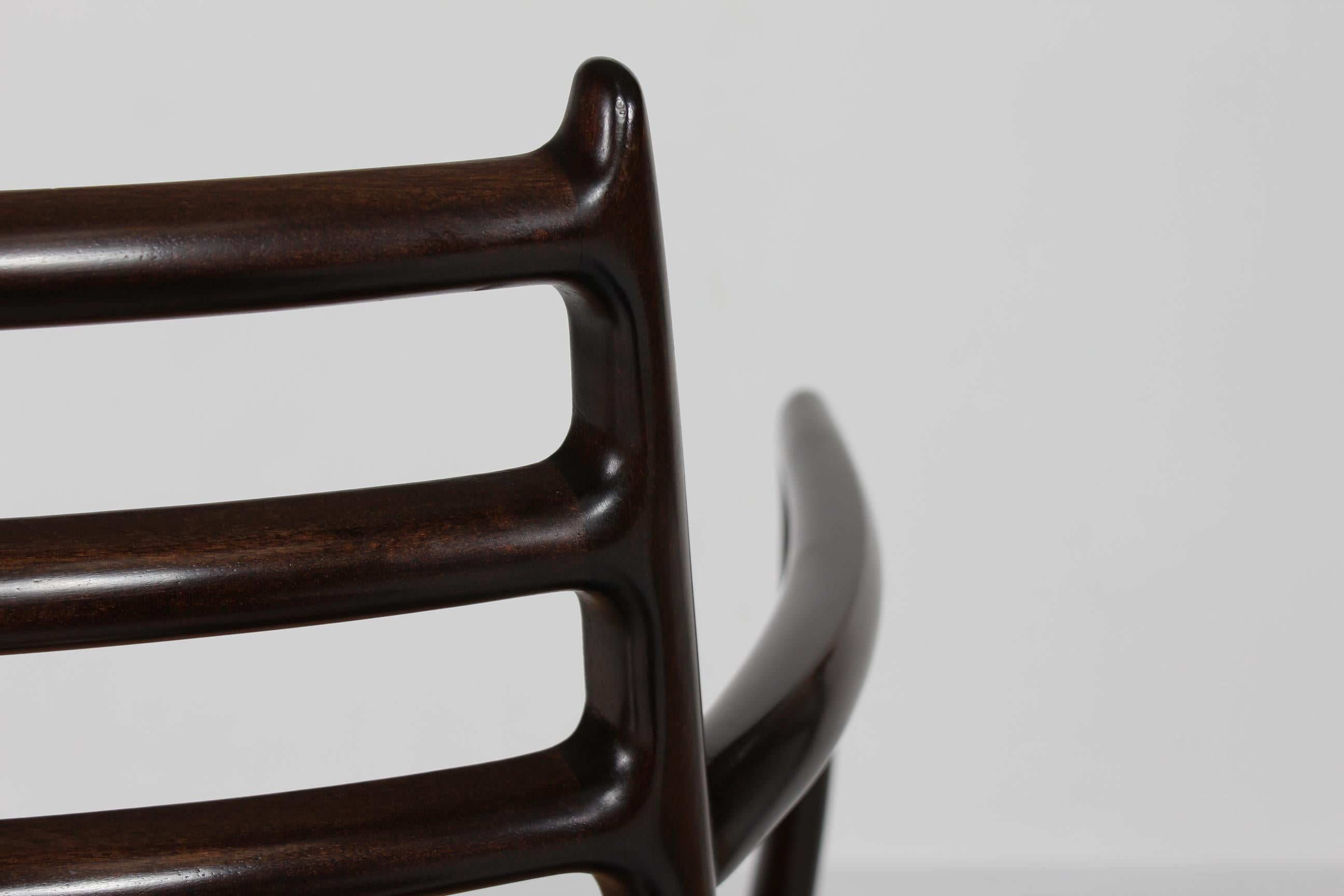 N. O. Møller Pair of Armchairs No. 62 of Mahogany Made by J.L. Møller in Denmark For Sale 3