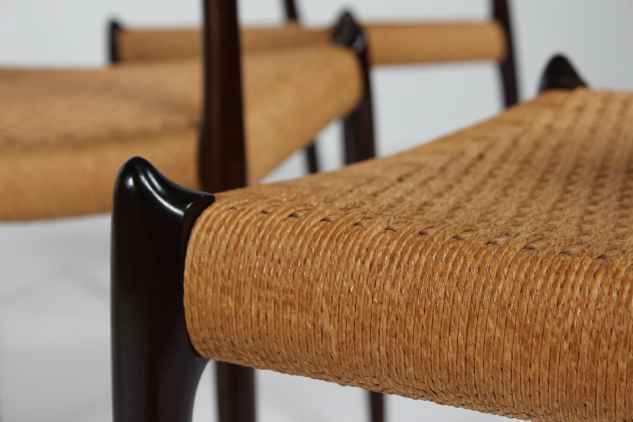 N. O. Møller Set of 6 Dining Chairs No. 78 of Mahogany by J.L. Møller in Denmark 2
