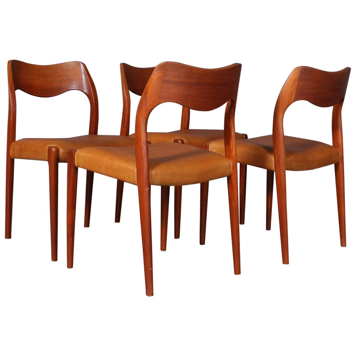 N. O. Møller Set of Four Dining Chairs