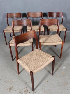 N. O. Møller Set of Six Dining Chairs