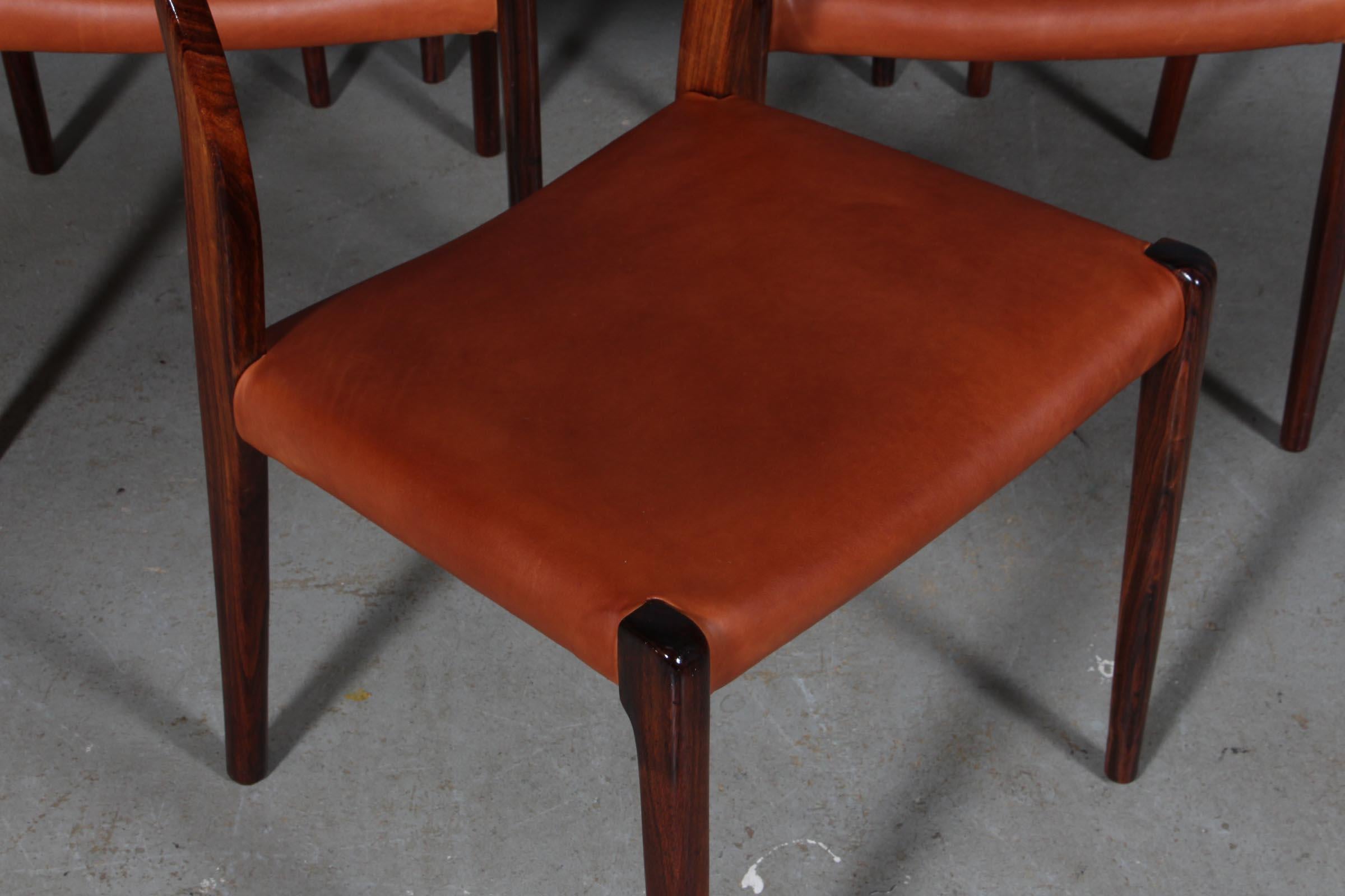 N. O. Møller Set of Six Dining Chairs In Excellent Condition In Esbjerg, DK