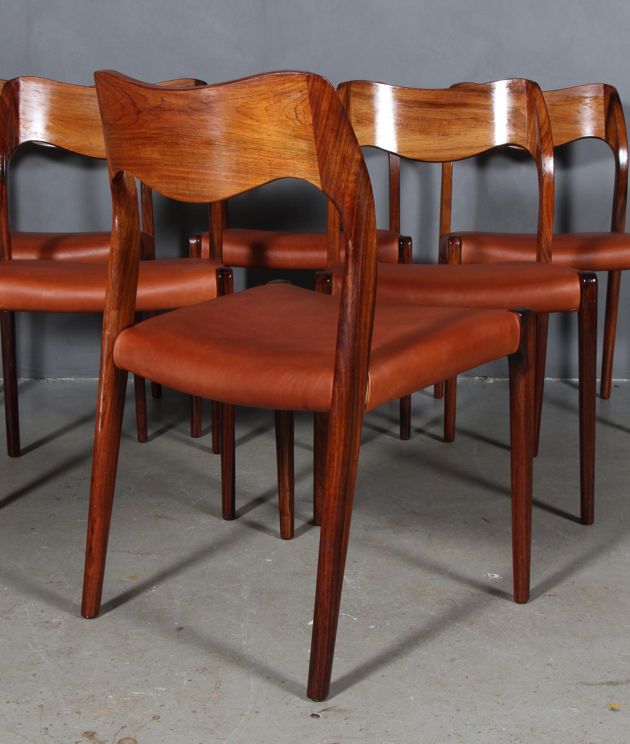 Mid-20th Century N. O. Møller Set of Six Dining Chairs