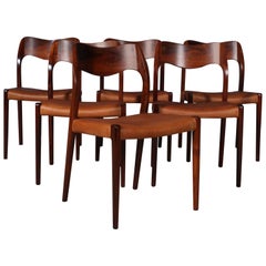 N. O. Møller Set of Six Dining Chairs