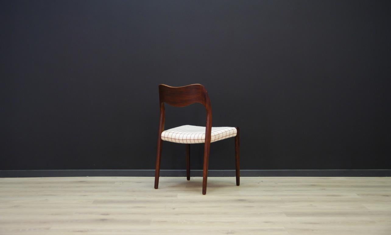 Fabric N. O. Moller Chairs Rosewood Danish Design
