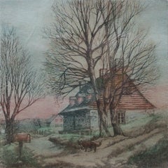 N. OUELLET - #83/200 - Vintage Framed Copperplate Engraving - Canada - C. 1978